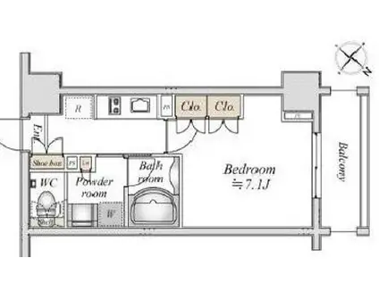 LA DOUCEUR巣鴨(1K/8階)の間取り写真