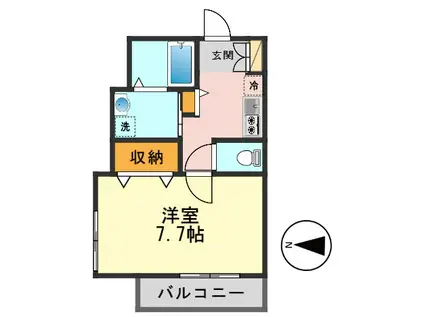 コーポカワウラ(1K/1階)の間取り写真
