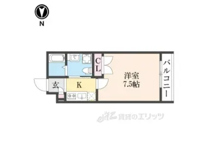 THEGARNETSUITERESIDE(1K/2階)の間取り写真