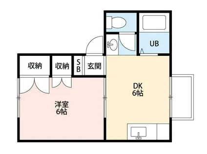 クリエール(1DK/2階)の間取り写真