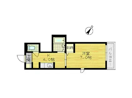 KAMAAINA(1K/2階)の間取り写真