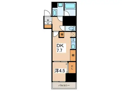 LIME RESIDENCE MACHIDA(1DK/5階)の間取り写真