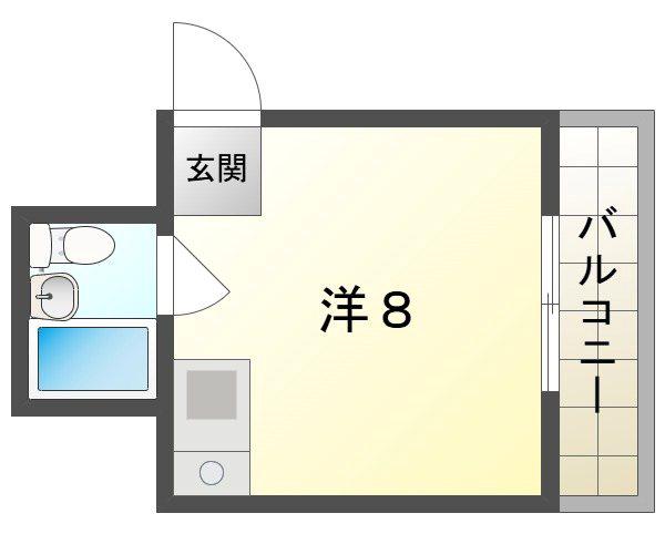 ジョイフル野里(ワンルーム/1階)の間取り写真