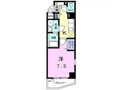 エル スール(1K/3階)の間取り写真