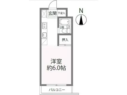 山口第二メタルメゾン(ワンルーム/2階)の間取り写真
