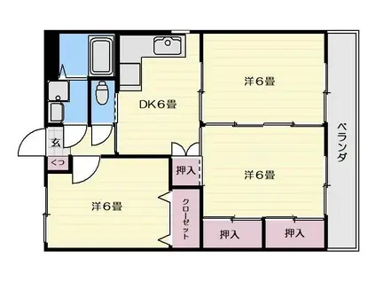ピアメゾン(3DK/1階)の間取り写真