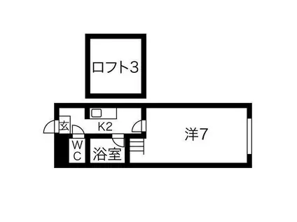 OMレジデンス山鼻(1K/2階)の間取り写真