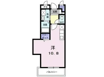 田口ハイツII(ワンルーム/2階)の間取り写真