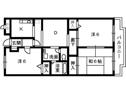 アクティブ八野(3DK/3階)の間取り写真