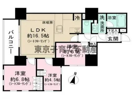 GREEN PARK本郷(3LDK/4階)の間取り写真