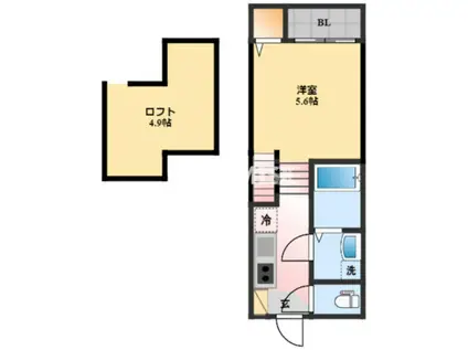 MODERN PALAZZO 西時津A棟(1SK/1階)の間取り写真