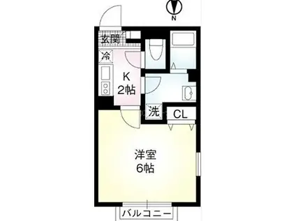 アムールVERITE(1K/1階)の間取り写真