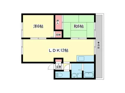カサベルデ(2LDK/1階)の間取り写真