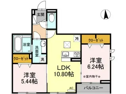 シーガル(2LDK/3階)の間取り写真