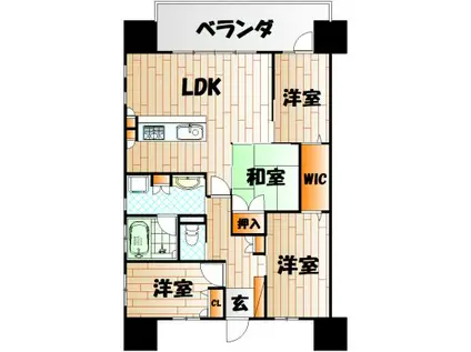 グランドパレス門司藤松(4LDK/2階)の間取り写真