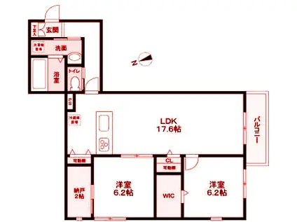 FORESTA LUMINA(2SLDK/3階)の間取り写真