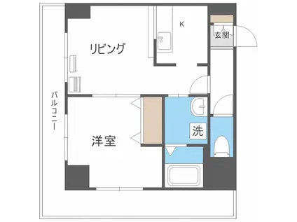 サンコート南6条壱番館(1LDK/8階)の間取り写真