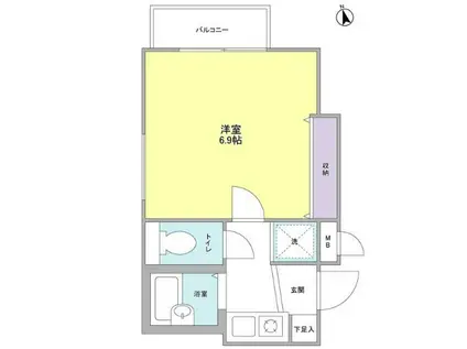 セントル四ッ谷(ワンルーム/4階)の間取り写真