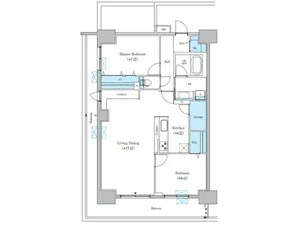 グランセジュール大国町(2LDK/5階)の間取り写真