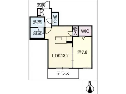 シャーメゾン リオクレール(1LDK/1階)の間取り写真
