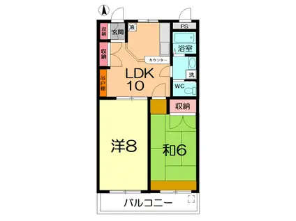 LEAVESハイツ(2LDK/3階)の間取り写真
