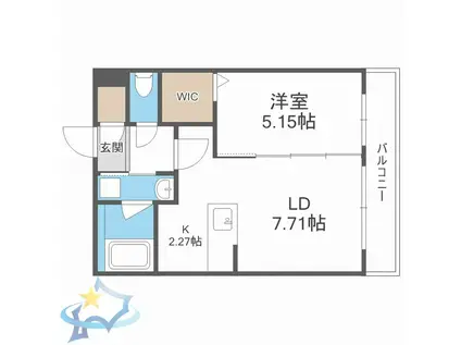 COURAGE BLD NISHIMACHI(1LDK/3階)の間取り写真