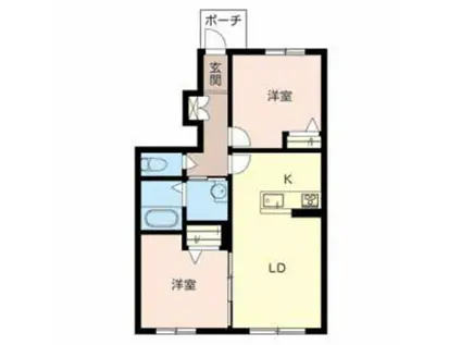 GREEN CITYIII(2LDK/1階)の間取り写真