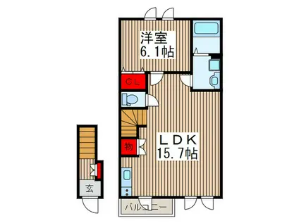アーバンパーク大和田(1LDK/2階)の間取り写真