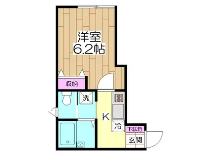 ル・グラン・ソレイユお花茶屋(1K/2階)の間取り写真