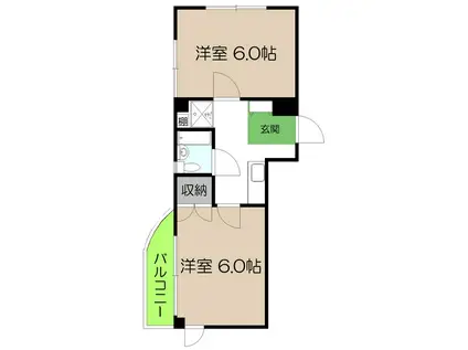 マンション大原(2K/2階)の間取り写真