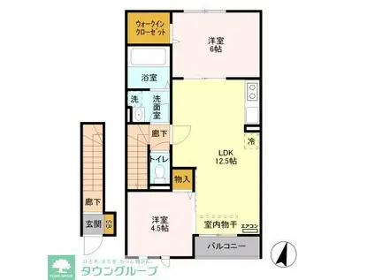 RIVER SIDE II(2LDK/2階)の間取り写真