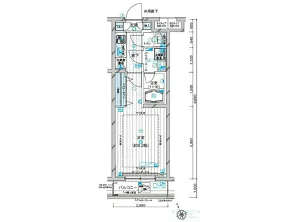 メインステージ都立家政(1K/2階)の間取り写真
