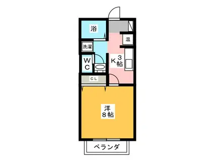 サン・FRIENDS今渡(1K/2階)の間取り写真