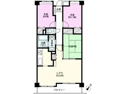 イムーブル浦和(3LDK/4階)の間取り写真