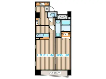 プログレ河原町(1LDK/4階)の間取り写真