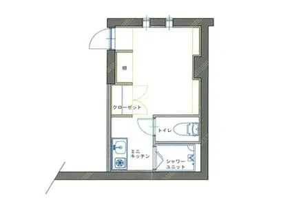 コンフォルティス(ワンルーム/1階)の間取り写真