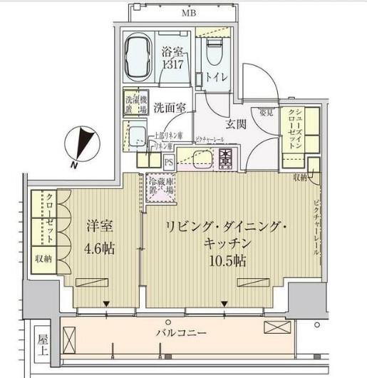 パークアクシス赤坂見附(1LDK/13階)の間取り写真