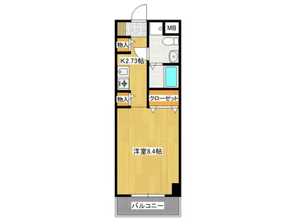 エミネンス二の宮(1K/6階)の間取り写真