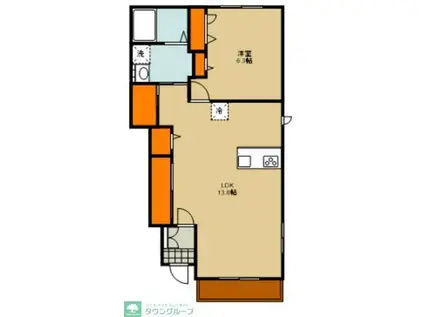 ネストガーデンウエスト(2LDK/1階)の間取り写真