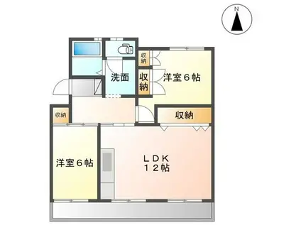 マンションてんじん(2LDK/1階)の間取り写真