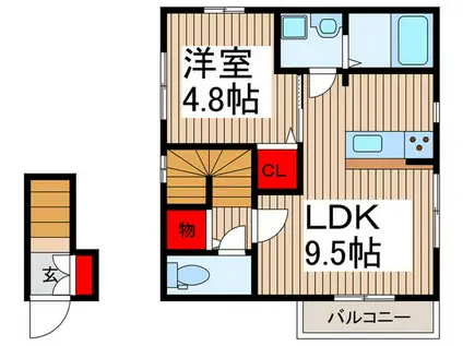 MAISON DE LYS(1LDK/2階)の間取り写真