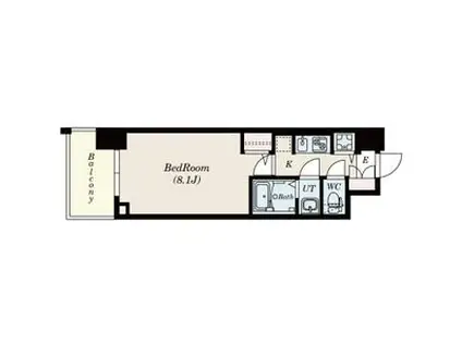 LA DOUCEUR黒川(1K/8階)の間取り写真