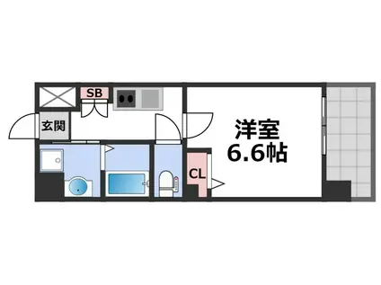 ワールドアイ大阪城イーストII(1K/9階)の間取り写真