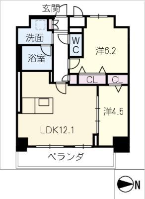 ピノ・アガタ岐阜駅前(2LDK/7階)の間取り写真