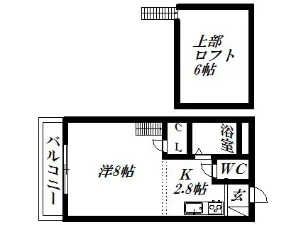 SPRINGハウス(1K/1階)の間取り写真