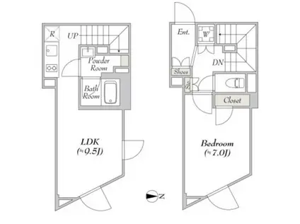 ジョイアスガード代々木(1LDK/3階)の間取り写真
