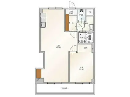 コーポシャルム(1LDK/2階)の間取り写真