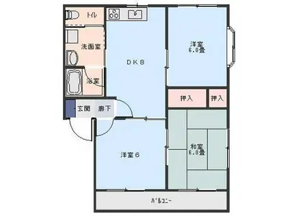 サンオーレ多治米(3LDK/2階)の間取り写真