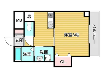 エムス金剛II(1K/2階)の間取り写真