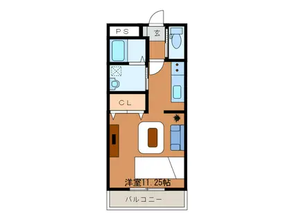 ＪＲ東海道本線 浜松駅 バス乗車時間：28分 最寄りバス停で下車 徒歩1分 3階建 築18年(1K/3階)の間取り写真